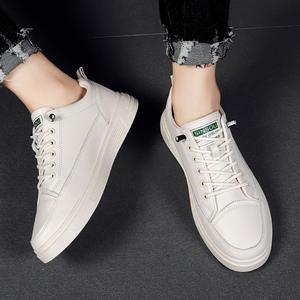 Chaussures d'hiver blanches à lacets tendance et polyvalentes 2025 pour hommes, version coréenne, respirantes, en PU, baskets décontractées - Product Image 3