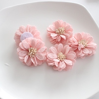 32 couleurs, fleurs en tissu florales faites à la main de 4,5 cm pour les cheveux, applicables sur les bandeaux, les accessoires pour cheveux et les vêtements, unisexe, DIY