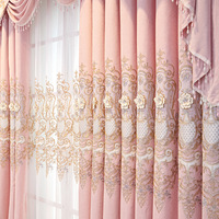 Rideaux occultants luxueux en chenille brodée avec un fort pouvoir occultant pour les fenêtres modernes du salon, du sol au plafond