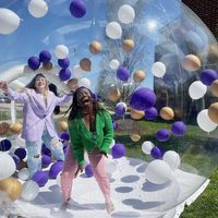 Maison de Ballons Géants pour Fête d'Enfants, Dôme Igloo Cristallin Transparent Gonflable, Maison Bulle Gonflable Transparente