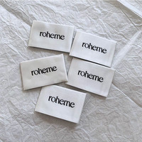 Étiquettes tissées damassées personnalisées, étiquettes de vêtements de votre propre marque avec logos brodés, lavables pour sacs, vêtements, chaussures