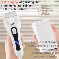 VOAUN Lime à pieds électrique professionnelle lavable, rechargeable par USB, grain très grossier, 120 min, soulage la fatigue, élimine les callosités, matériau ABS