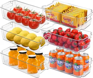 Оптовые продажи акриловые напиток органайзер-XTT 428545 органайзер для холодильника, прямоугольный контейнер для хранения в морозильной камере