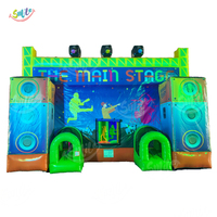 Château gonflable disco de qualité commerciale avec lumières, location pour fêtes, château sauteur disco, maison de saut à thème musical