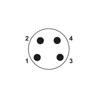 Connecteurs circulaires M8 en acier inoxydable IP67 étanches IEC 61076-2-104 à 4 broches pour montage sur carte PCB automobile, orientation droite, mâle