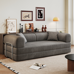 Cube Design Genuine Leather Fashion Style Long <b>Sofa</b> Bench Solid <b>Wood</b> <b>Frame</b> Foot Stool For Home Bedroom Decor - Product Image 2
