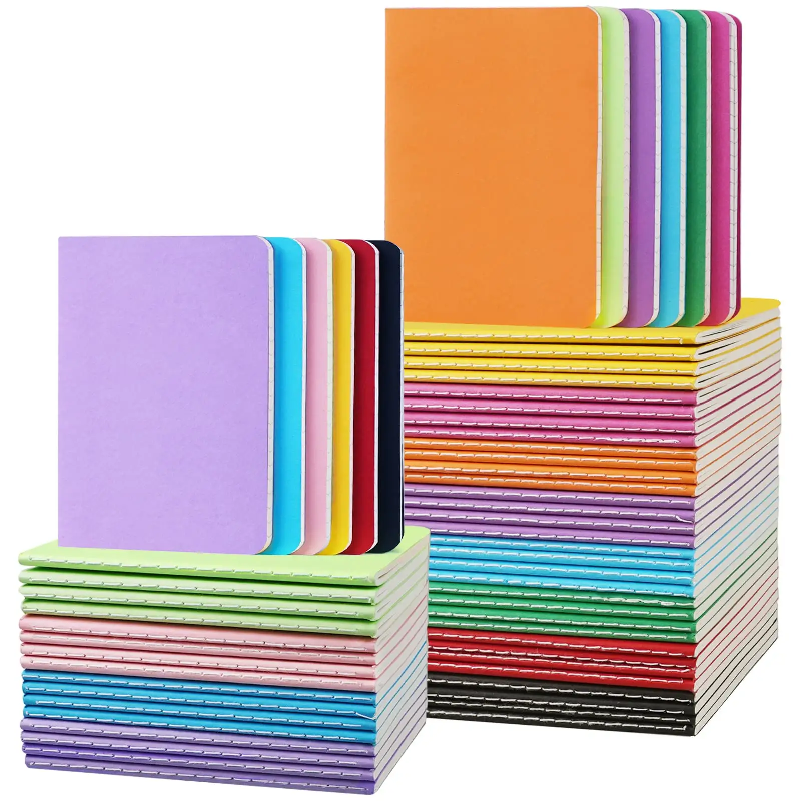 Bloc de notas con forro pequeño, juego de cuadernos de bolsillo para diario, cuadernos coloridos para niños de 3,5x5,5 pulgadas