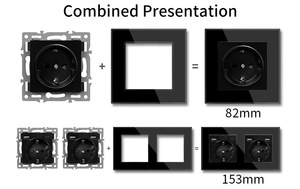 Langyeao eua/fr สมาร์ทซ็อกเก็ต82สีเทาสวิตช์กระจก USB ฟังก์ชั่น DIY โมดูลสำหรับคอมพิวเตอร์ทีวีโทรศัพท์16A ที่รองรับ - Product Image 6