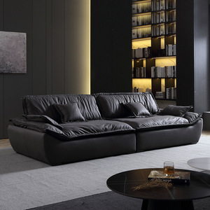 Italian Minimalist Sail Sofa Frosted Tech Fabric Designer Down Filled Straight Fabric Sofa For Small Living Room - Product Image 3