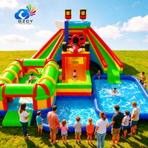 Parc aquatique gonflable commercial avec toboggan aquatique et <span class=keywords><strong>piscine</strong></span> - Product Image 4