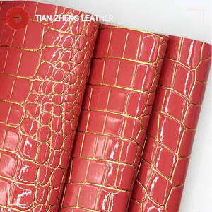 उच्च चमक pvc सिंथेटिक चमड़े के क्रोकोडाइल अनाज का प्रतीक बटुए बैग जूते के लिए फर्नीचर सोफा - Product Image 3