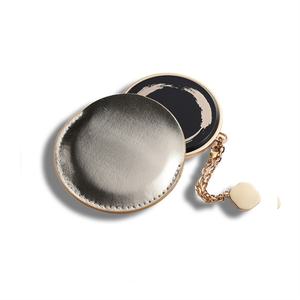 Round Shaped <b>Compact</b> <b>Mirror</b> Bling Glitter PU Leather Sleeve Pocket Cosmetic <b>Mirror</b> - Product Image 5