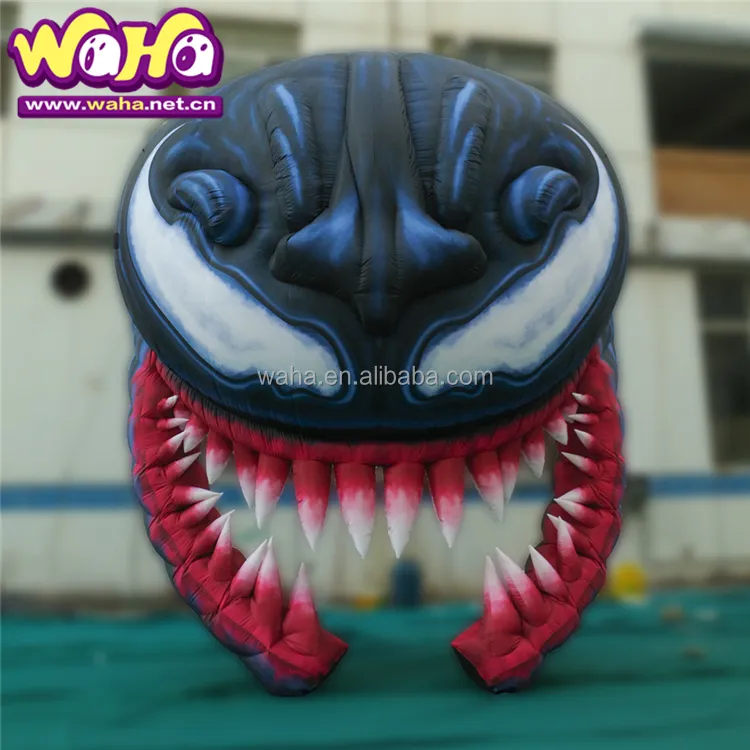 wholesale Halloween Arch Inflatable Venom Mask Arched Door Movie Character Air Blow Up Evil Venom Head For Building Wall And Gat