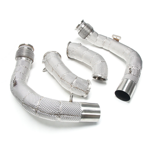 Pour <span class=keywords><strong>BMW</strong></span> M5 F90 M8 F91 F92 F93 S63 4.4TT Modèles Compétition Ich 2018+ – Échappement Downpipe Fatboy Racing Avec Bouclier Thermique - Product Image 1