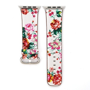 Fleurs Sport Bande de Montre-<span class=keywords><strong>Bracelet</strong></span> En Silicone, impression <span class=keywords><strong>Bracelet</strong></span> En Caoutchouc 38 42mm pour <span class=keywords><strong>Apple</strong></span> iWatch Bande de <span class=keywords><strong>Bracelet</strong></span> - Product Image 3