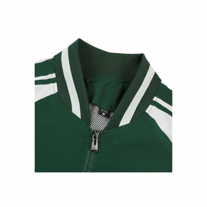 Chaqueta de béisbol informal para hombre, bombardero ligero de poliéster, estilo universitario, bordado de letras, mangas regulares - Product Image 1