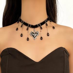 Collana alla <span class=keywords><strong>Moda</strong></span> con Croce Esagerata, Goccia d'Acqua e Nappine, Design di Nicchia, Accessorio di Lusso Leggero - Product Image 1