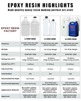 Kit de résine époxy AB transparente de 2 gallons pour artisanat DIY, revêtement de table (résine époxy 3:1)