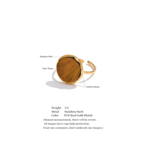 Bague JINYOU 6145 vintage française en pierre naturelle ronde, moderne, étanche, fine, ouverte et ajustable, idéale pour un cadeau
