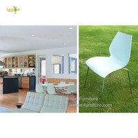 Chaise en plastique blanche sans bras, haute qualité, pieds métalliques, pour restaurant, livraison gratuite