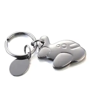 Custom Good Quality Silver Plated Airplane Shaped Key Chain Promotional Aeroplane Keyfob For Souvenir Gifts