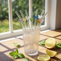 Accessoires en gros pour pailles en verre réutilisables, série animaux Pajita De Cristal, pour les amateurs de boissons en verre, emballage en vrac