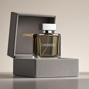 Mới Đến Mens Phẳng Vuông Bạc Cap Nước Hoa Chai Rõ Ràng Rỗng Uốn <span class=keywords><strong>30Ml</strong></span> 50Ml 100Ml Chai Nước Hoa Thủy Tinh Với Hộp Quà Tặng - Product Image 1