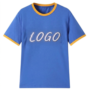 โลโก้ SGR เสื้อยืดเชนิลล์สีน้ำเงินรอยัล แต่งขอบสีทอง แขนสั้น ผ้าฝ้าย 100% เนื้อนุ่ม มีสไตล์ ทรงพอดีตัว - Product Image 1