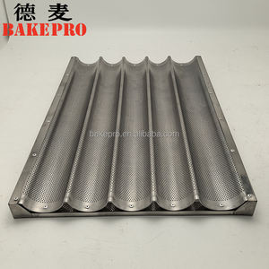 Bake Pro-Bandeja de aluminio antiadherente para hornear, bandeja de metal para <span class=keywords><strong>baguette</strong></span> ondulada de cuatro canales y cinco ranuras, para hornear comercial, para hornear - Product Image 2