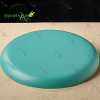 Nouvelle Assiette de Service en Bambou Filé Faite à la Main, Durable, Non Toxique, Bordure Verte, Biodégradable, Écologique, pour Fêtes, Maison et Restaurant