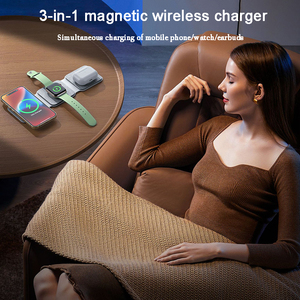 Chargeurs sans fil magnétiques 3-en-1 de meilleure qualité pour iPhone écouteurs de montre intelligente 15W support de chargeur de charge rapide - Product Image 4