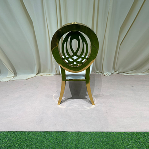 Chaise de salle à manger moderne en acier inoxydable à dossier creux, coussin en cuir, stable et empilable pour hôtels, mariages, événements, vente en gros et <span class=keywords><strong>location</strong></span> aux États-Unis - Product Image 2