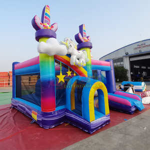 Château gonflable licorne commercial pour enfants avec toboggan intégré – Vente en gros - Product Image 2