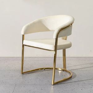 S Metal Arm <b>Chair</b> Living Room Accent <b>Dining</b> <b>Chair</b> Gold New Designed Light Luxury Modern for Home Hote Style Upholstered <b>Velvet</b> - Product Image 2
