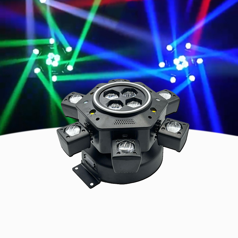 QSE Lighting 120W LED Moving Head Light DMX512 RGBW Laser Disco Stage Party Lights with Remote Control