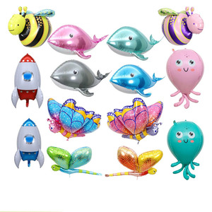 Ballons en aluminium en forme de papillon, nouveau design, vente en gros, ballons à l'hélium, auto-scellants, décorations pour joyeux anniversaire - Product Image 4