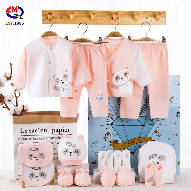 Wholesale newborn babies gift box pure cotton clothing sets casual new born baby clothes set