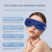 Masque de massage oculaire chauffant et rafraîchissant rechargeable avec pétrissage par airbag, fonction musicale et bandeau réglable pour la maison et les voyages