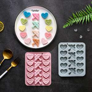 M40140 Día <span class=keywords><strong>de</strong></span> San Valentín en forma <span class=keywords><strong>de</strong></span> corazón arco y flecha pastel hornear <span class=keywords><strong>Chocolate</strong></span> molde resina silicona molde - Product Image 3