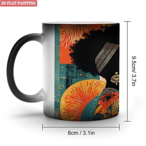 Custom Heat Activated Blank Mug Frosted Black 11oz <b>Ceramic</b> Color Changing Sublimation <b>Cup</b> - Product Image 1