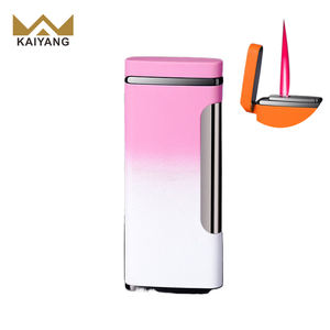 OEM Gradient Gas Lighter with Custom Logo <b>Laser</b> Color Windproof <b>Torch</b> - Product Image 2