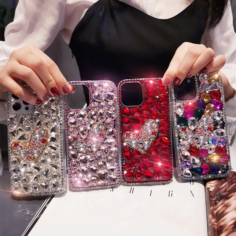 Handmade Diamond Cell Phone Accessories For iphone 14 14Plus 14 Pro Max Rhinestone Bling Phone Case For Iphone 12 13 Pro Max