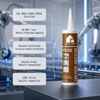 Scellant silicone neutre professionnel FD-222, bonne étanchéité aux intempéries pour les fenêtres en verre et en aluminium et les murs-rideaux, 300 ml