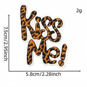 Nouveau patch thermocollant brodé motif léopard vintage de dessin animé, thème Saint-Valentin, motifs bonbon, pantoufle, nœud, 'Kiss Me', lunettes de soleil, parfum - Product Image 5
