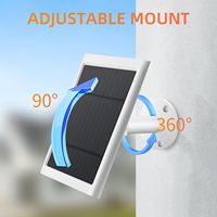 Caméra annulaire solaire XXR 5W 4V 20,5% d'efficacité compatible avec projecteur et caméra extérieure sur perche, câble USB-C de 3 m, Chine