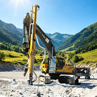 Modification des excavatrices pour le forage en profondeur avec compresseur d'air et dépoussiéreur pour le forage de roche par dynamitage