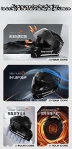 Mũ bảo hiểm xe máy phong cách Châu Âu Mũ bảo hiểm đầy đủ Mũ bảo hiểm động cơ ABS bảo vệ đầu - Product Image 4