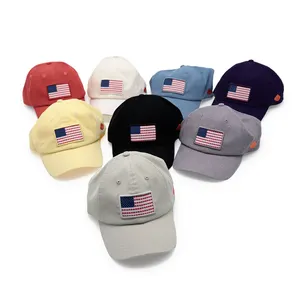 Embroidery us flag Custom Your Design Print Patch Logo Corduroy Baseball Cap Dad Hat