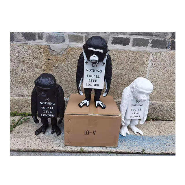 MEDICOM TOY - MONKEY SIGN BANKSY バンクシー ホワイト MEDICOMTOY Sculpture “Monkey sign” from Banksy - Dope! Gallery