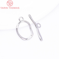 Fermoirs à bascule irréguliers en laiton plaqué or 24 carats de haute qualité, en forme de O, pour bracelets, accessoires de bijoux DIY